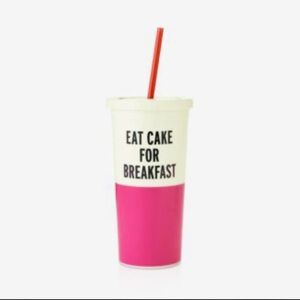 Kate Spade NWT Insulated βEat Cake For Breakfastβ Tumbler